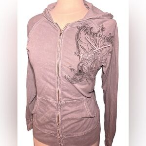 Y2K grey affliction Graphic Hoodie